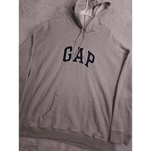 Vintage Gap Hoodie Men 2XL XXL Distressed Embroidered Heavyweight Drawstring Y2K